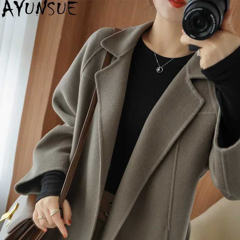 100% Wool Coats for Women Long JaCKets Womens Fashion Autumn Winter CloTHes Cashmere Coat Women Coat 2024 Z250813