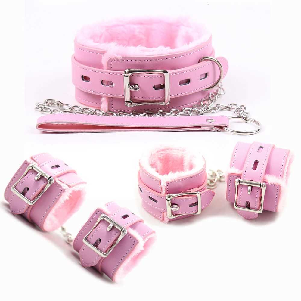 Collar Set Premium Bondage Set Plush Restraint Kits Luxury Collar Anklecuffs and Handcuffs Submissive Sex Toy for Fetish Play Fun W250813