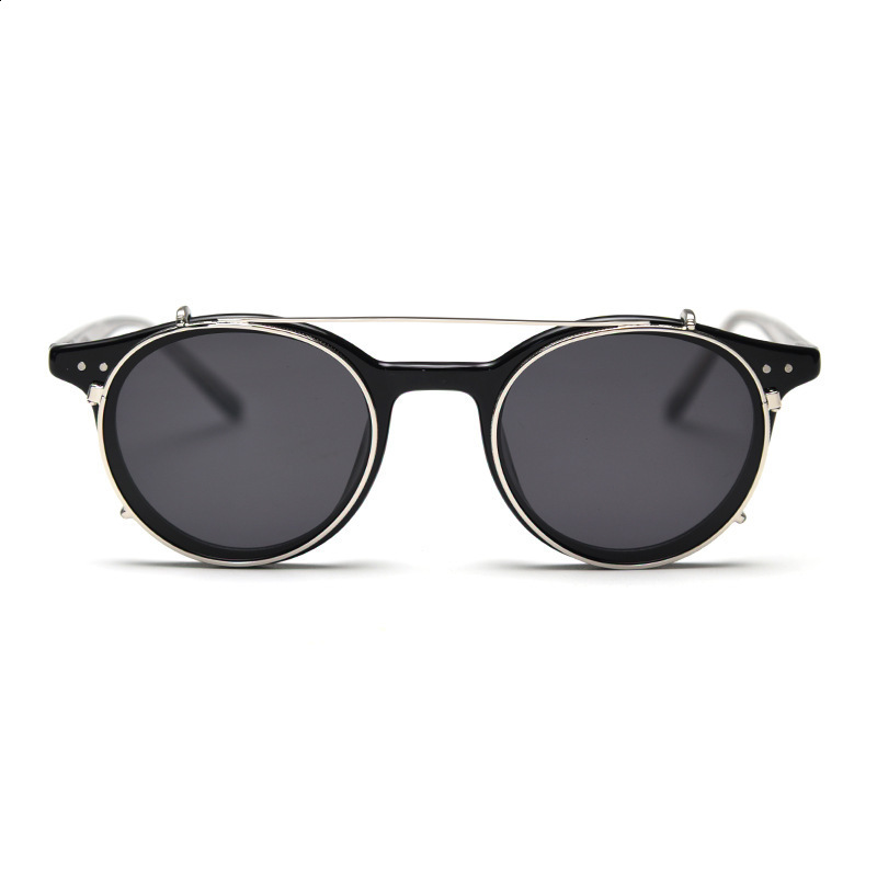 ZENOTTIC Steampunk style clip on sunglasses suitable for men women anti blue light glassespolarized clip on fashion/retro computer glasses 241030