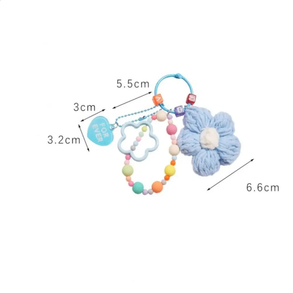 Colorful Bag Pendant Keychain Handmade knitted Five-petaled Flowers Handbag Charm Acrylic Purse Decoration Attractive Keyring 250811