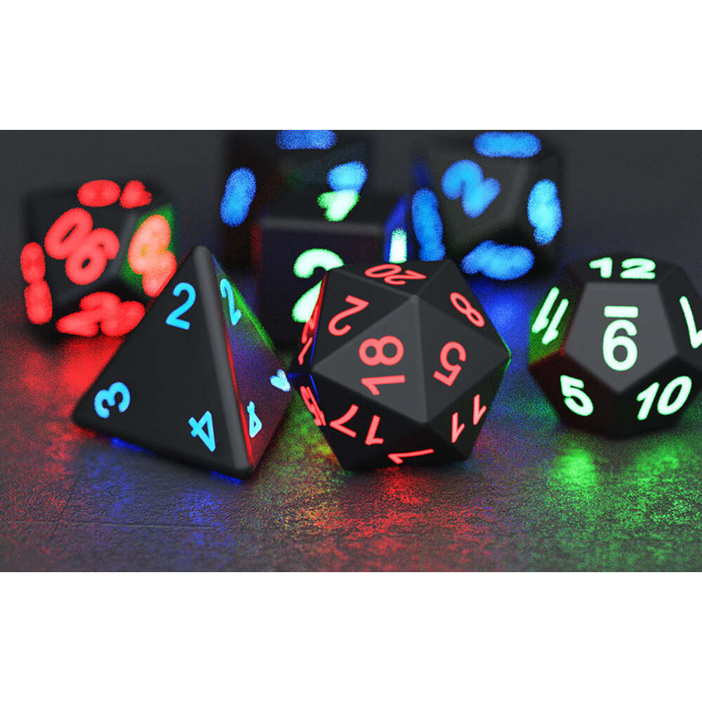 Hot Item Colorful Multi-Sided Electronic Toy Glowing Entertainment Role-Playing Tabletop Game Rechargeable Dice Set