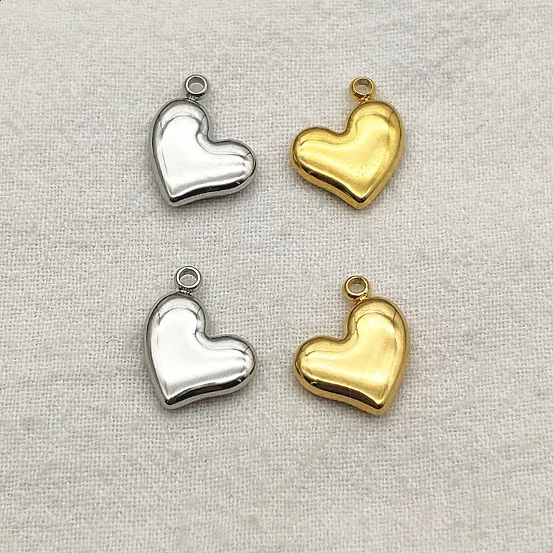 Arrival 12x15mm 50pcs Stainless Steel Pendants Heart Charm For Handmade Earring DIY PartsJewelry Accessories Findings 250807