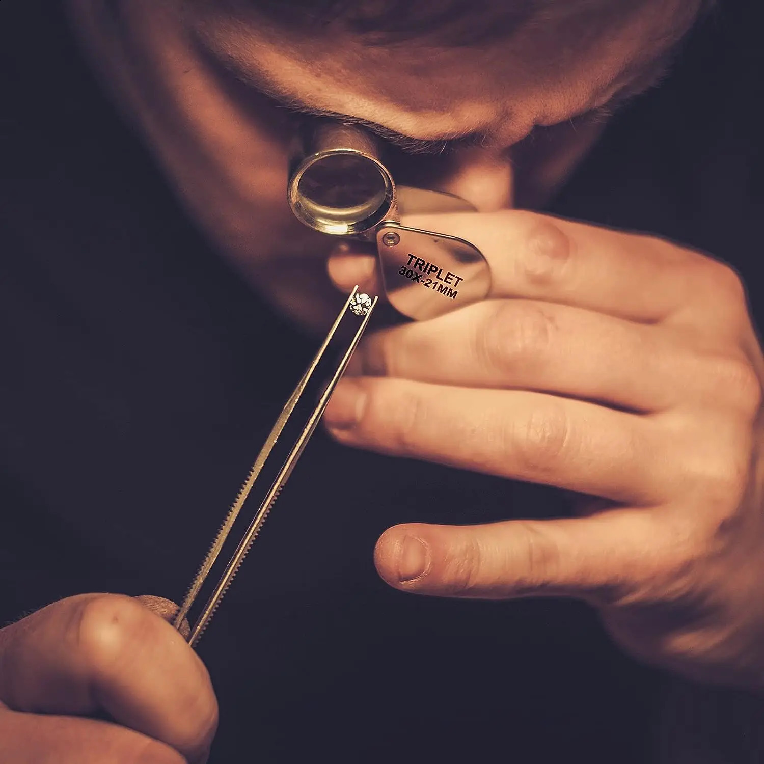 Pocket Jewelry Loupe 10x30x 21mm Jewelers Diamond Eye Magnifying Glass Magnifier Metal Tools For Coins Gems Stamps Watches 250804