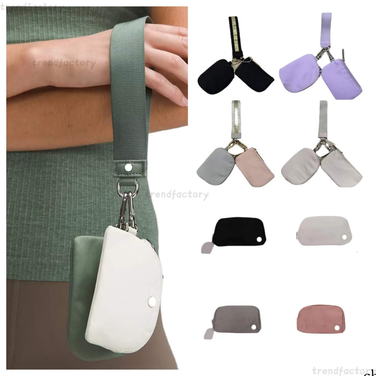 5A Yoga Wristlet Clutch Keychain Yoga Gym Mini Designer Purse With Detachable Zipper Around Wrist Guard Keychain Bag Wallet Portable