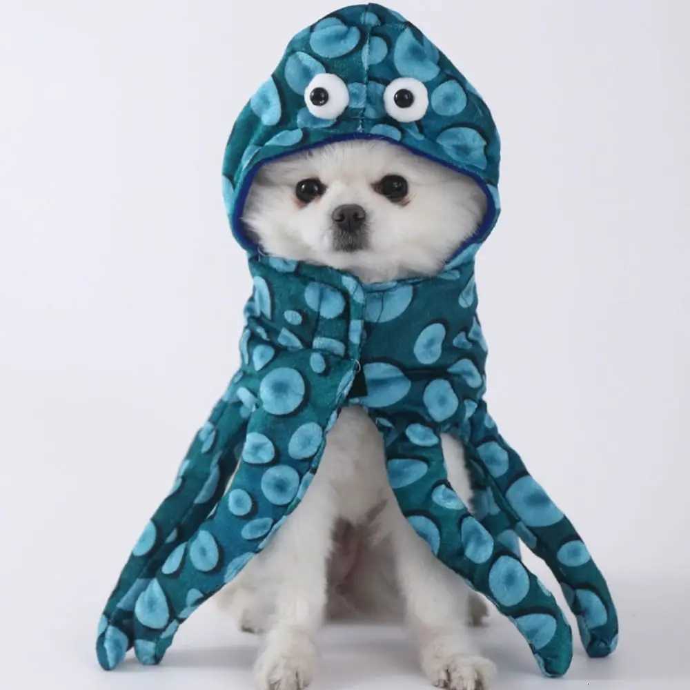 Creative Pet Transformation Outfit Octopus Shape Blue Dog Cosplay Costume Funny Pet Costume for Puppy Halloween Dress XJ250813
