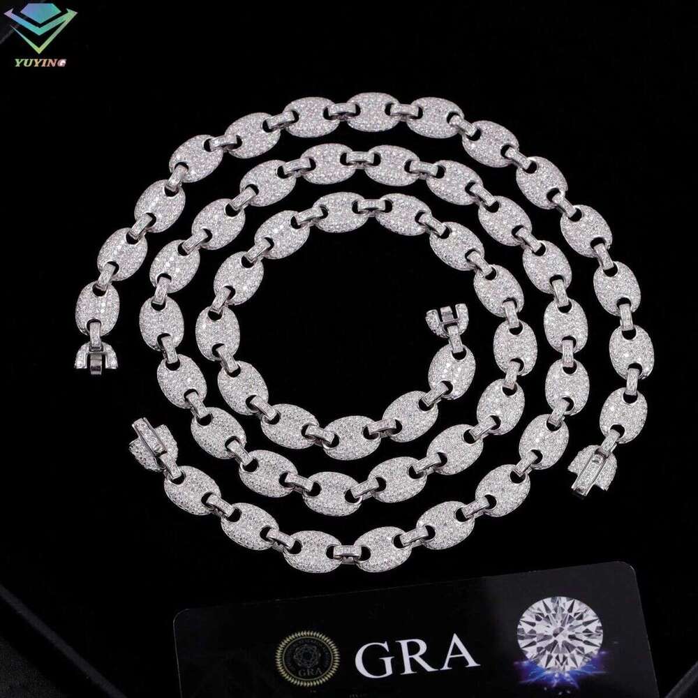 Fashion Mossanite Fine Jewelry 6mm 8mm Wide S Sier Dia Necklace VVS Moissanite Hiphop Cuban Link Chain