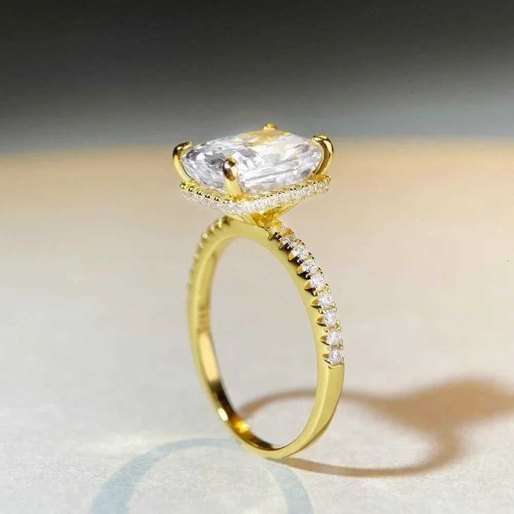 ELSIEUNEE Sparkling 925 Sterling Silver 4CT Radiant Cut High Carbon Diamond Wedding Bands Proposal Engagement Ring for Women Men W250812