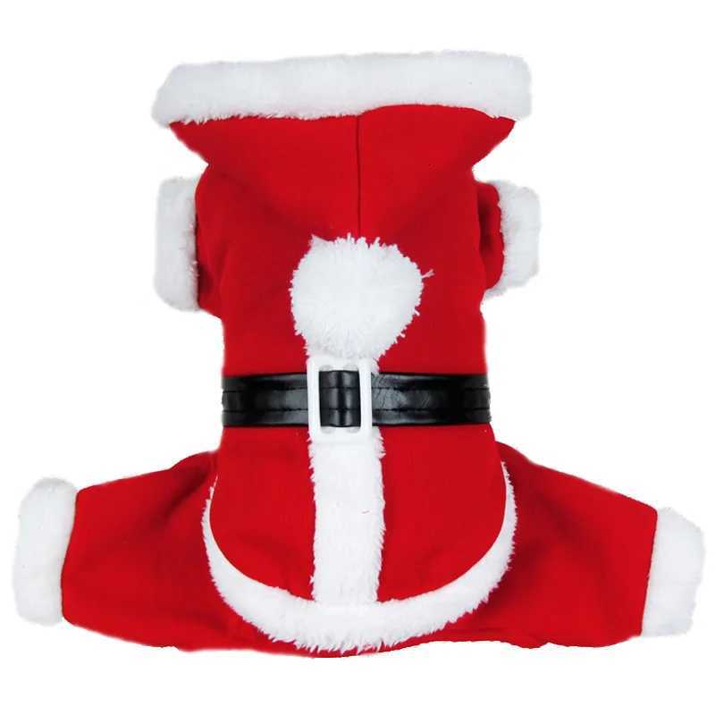 Funny Santa Christmas Costume Clothes for Small Pet Dogs Winter Dog Hooded Coat Jackets Puppy Cat Clothing Yorkie OutfitXJ250813