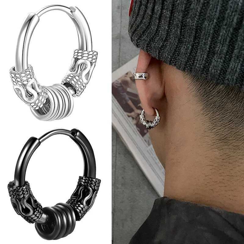 Classic Men Stainless Steel Hoop Earrings for Women Hip Hop Earring for Men Boy Earrings Punk Gothic Ear Stud Jewelry Party Gift Y250812
