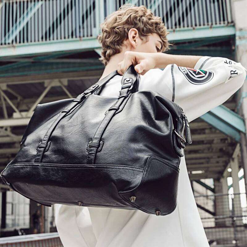 GUMST Handbag Leather Large Capacity Men Shoulder Male Travel Duffle Tote Bag Casual Messenger Crossbody Bags