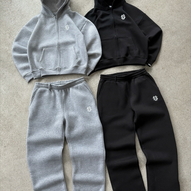 Streetwear Joggers Tracksuit Men Women Y2K Harajuku Letter Graphic Embroidery Oversized Zipper Sweatshirts Gothic Straight Pants 250811