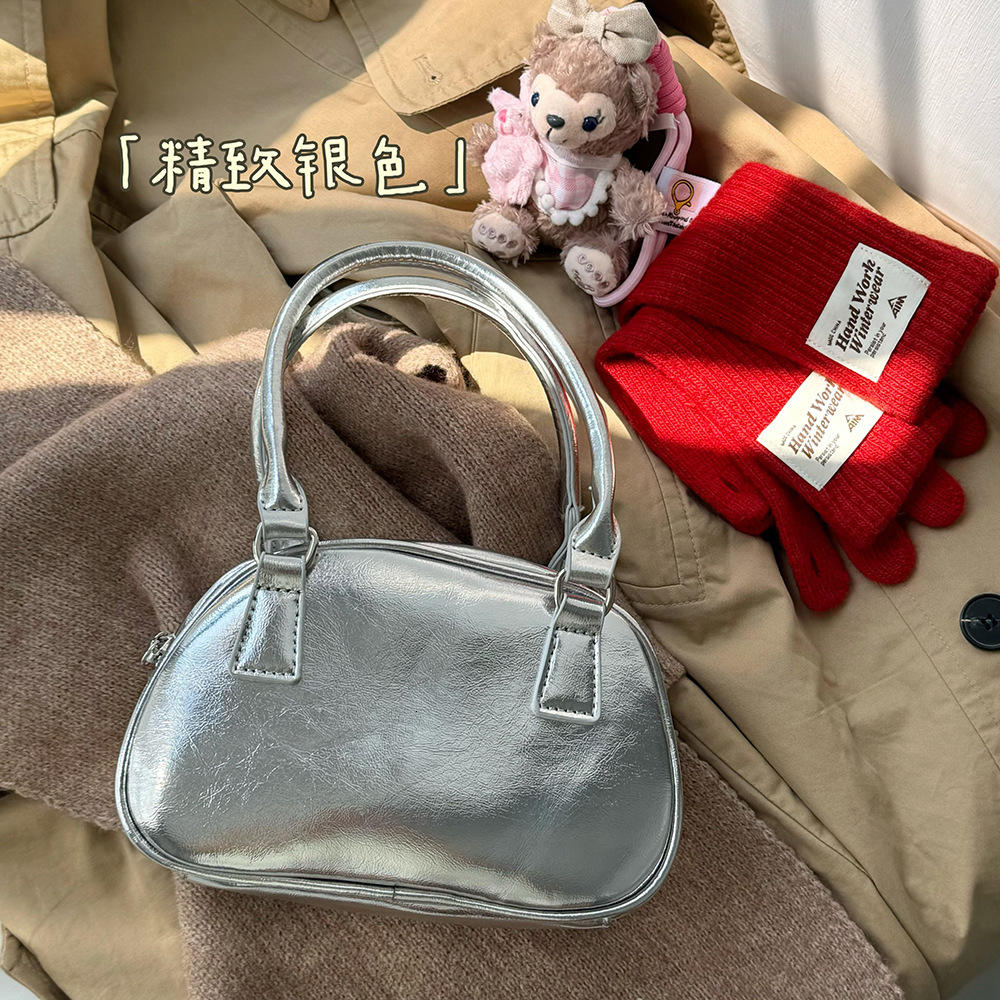 Red Autumn Winter Women Exquisite Korean Style Niche Design Handheld Bowling Versatile Crossbody Casual Small Square Bag ddmymarket