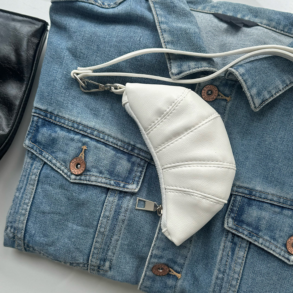 Halter Neck Small Coin Purse Cute Croissant Design Niche Mini Concave Shape Single Shoulder Lipstick Earphone Bag ddmymarket