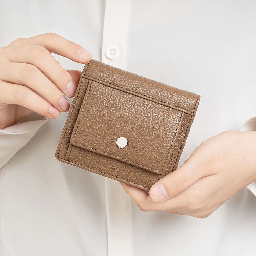 Fashion Ultra-Thin Genuine Leather Wallet INS Women Japanese Style Multi-Card Slot Card Holder RFID Money Clip Cowhide Coin Purse designer wallet B5 B