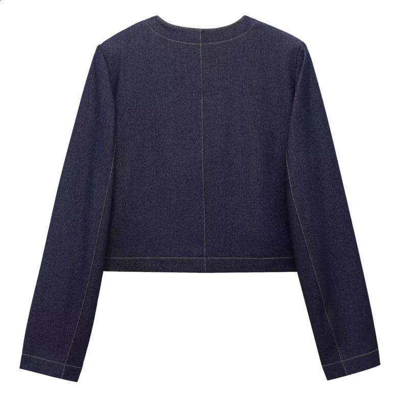 TRAF Pant Sets WomensTwo Pieces Set Cropped Bomber Wide Pants Denim Set Woman Casual 2 Piece Set Baggy Jeans Lady Sets 250806