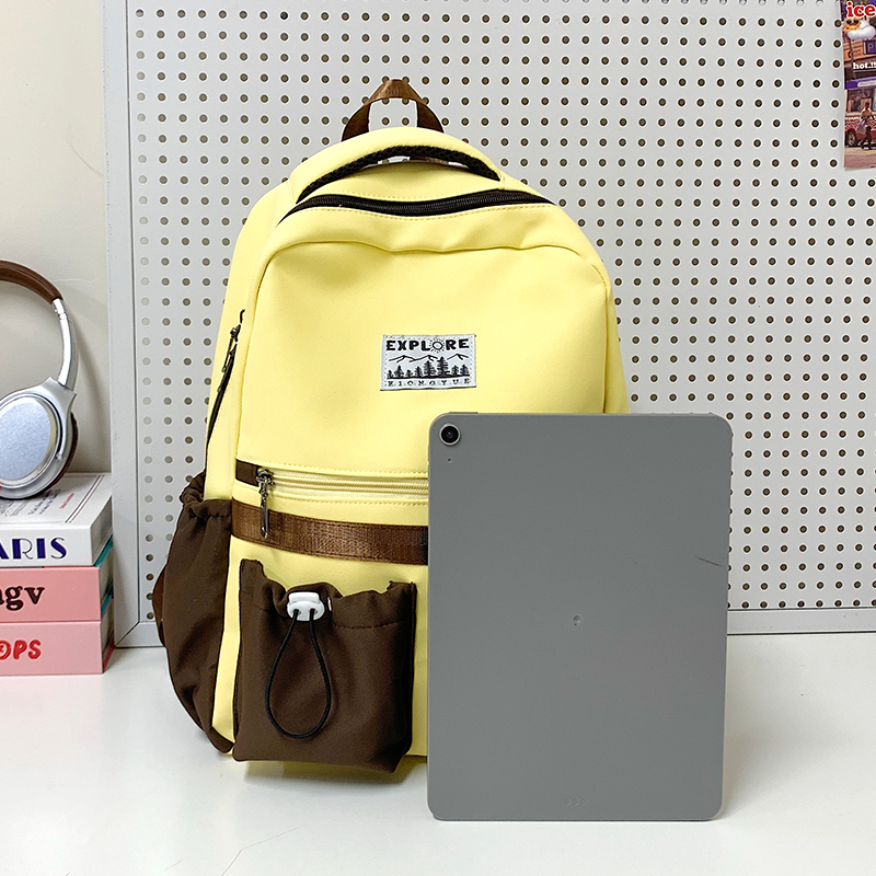 New Korean-style color-blocking versatile backpack, large-capacity nylon backpack, fashionable and simple casual student backpack
