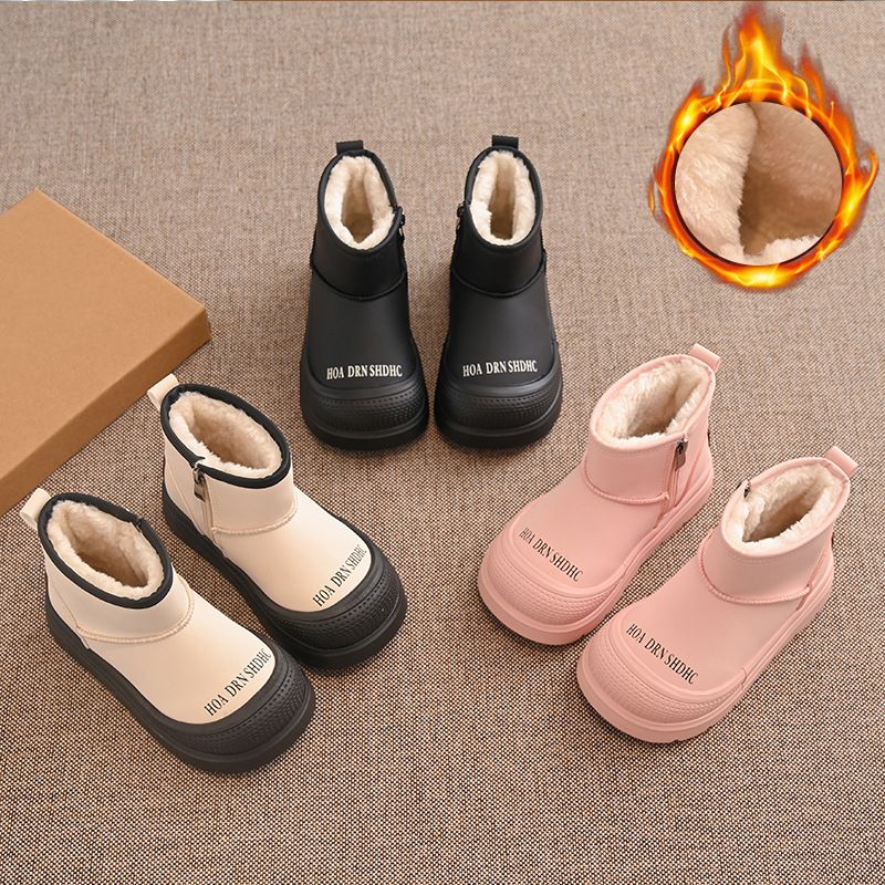 Kids Short Ankle Boots Winter Toddler Snow Boots for Girls Non-slip Thick Plush Fur Rubber Boots Littlesprouts for Boys Warm Sizes US7C-US5Y 000506