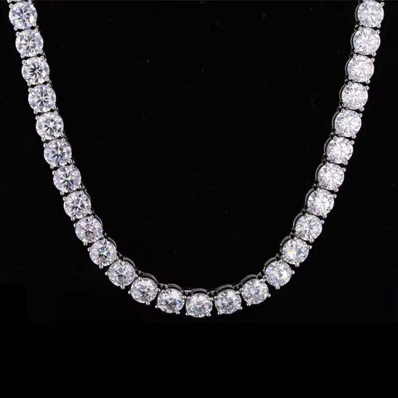 18K White Gold Tennis Chain VVS Moissanite Diamond Chain 14K Gold Link Elegant Mens Wedding Necklaces High Quality Fine Jewelry