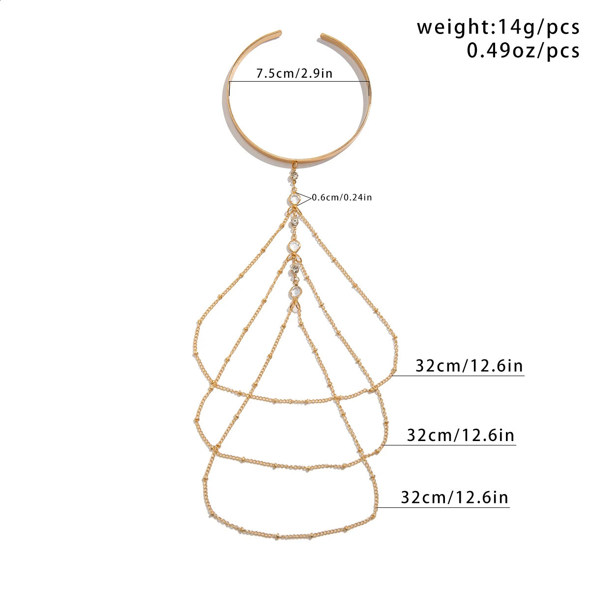 Ingemark 17 Styles Boho Crystal Pendant Cuff Open Bangles for Women Wed Bridal Goth Tassel Link Arm Bracelets Party Jewelry Gift 250812