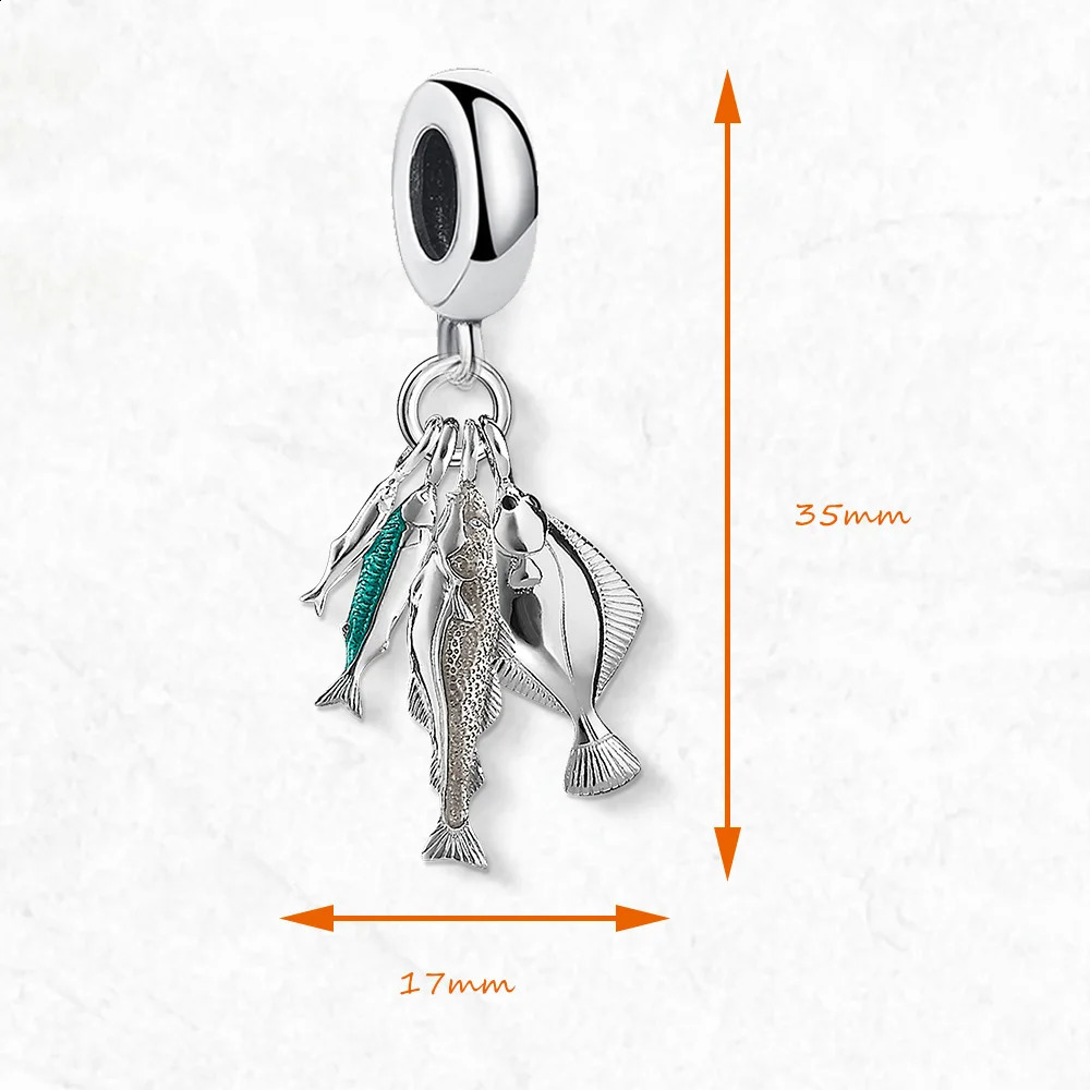 Charm Pendant Fishes Spring Men Women Trendy 925 Sterling Silver Jewelry Accessories Lucky Gift 250807