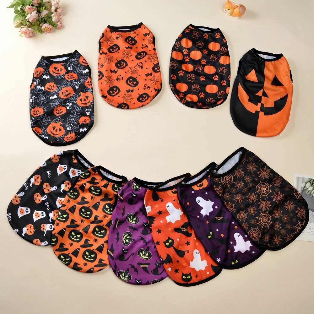 Dog Cosplay Costumes Funny Pumpkin Halloween Puppy Party Clothes Pet Transformation Sleeveless Vest For Small Medium Dogs CatsXJ250813