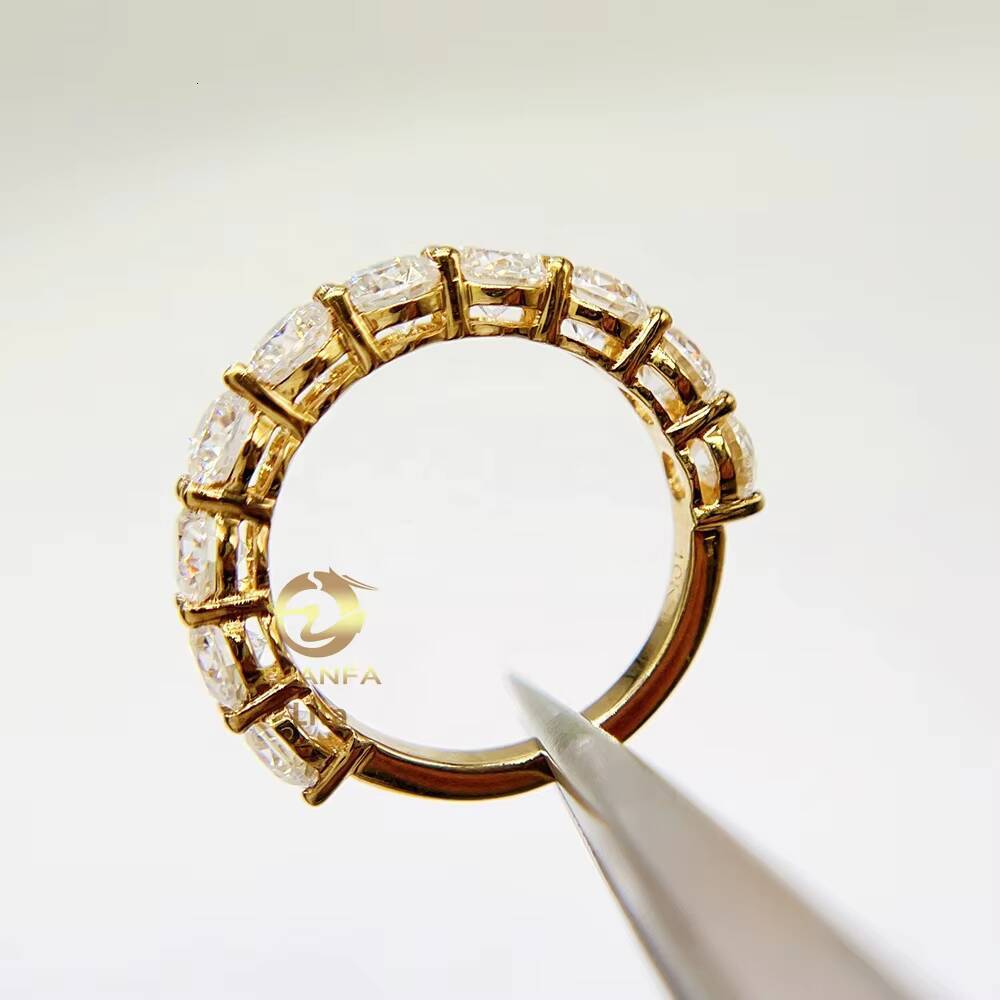 Fashion Basket Set D/VVS Round 4.0mm Semi-Eternal Silicon Stone Ring with 18k Gold Ring