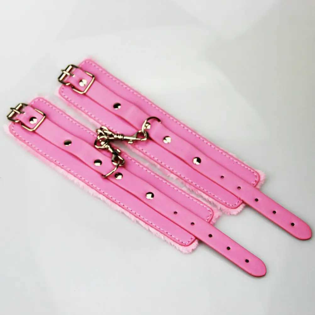 Flirt Handcuffs BDSM Steel Chain Bondage Boutique Furry PU Leather Wrist Ankle Restraints for Beginners Sex Toys for Couples XJ250813