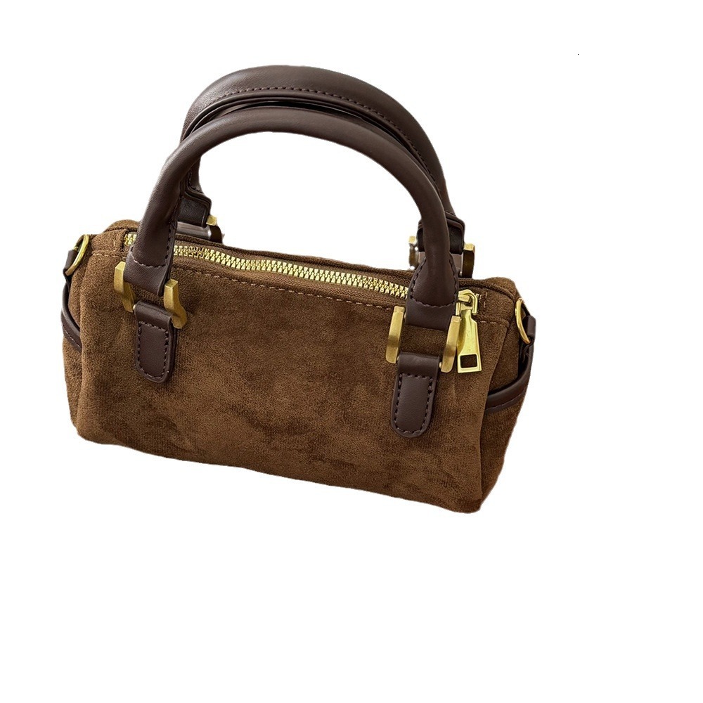 Suede Velvet Handheld Pillow Korean Fashion Versatile Single Shoulder Crossbody Small Bag Boston Handbag for Women ddmymarket