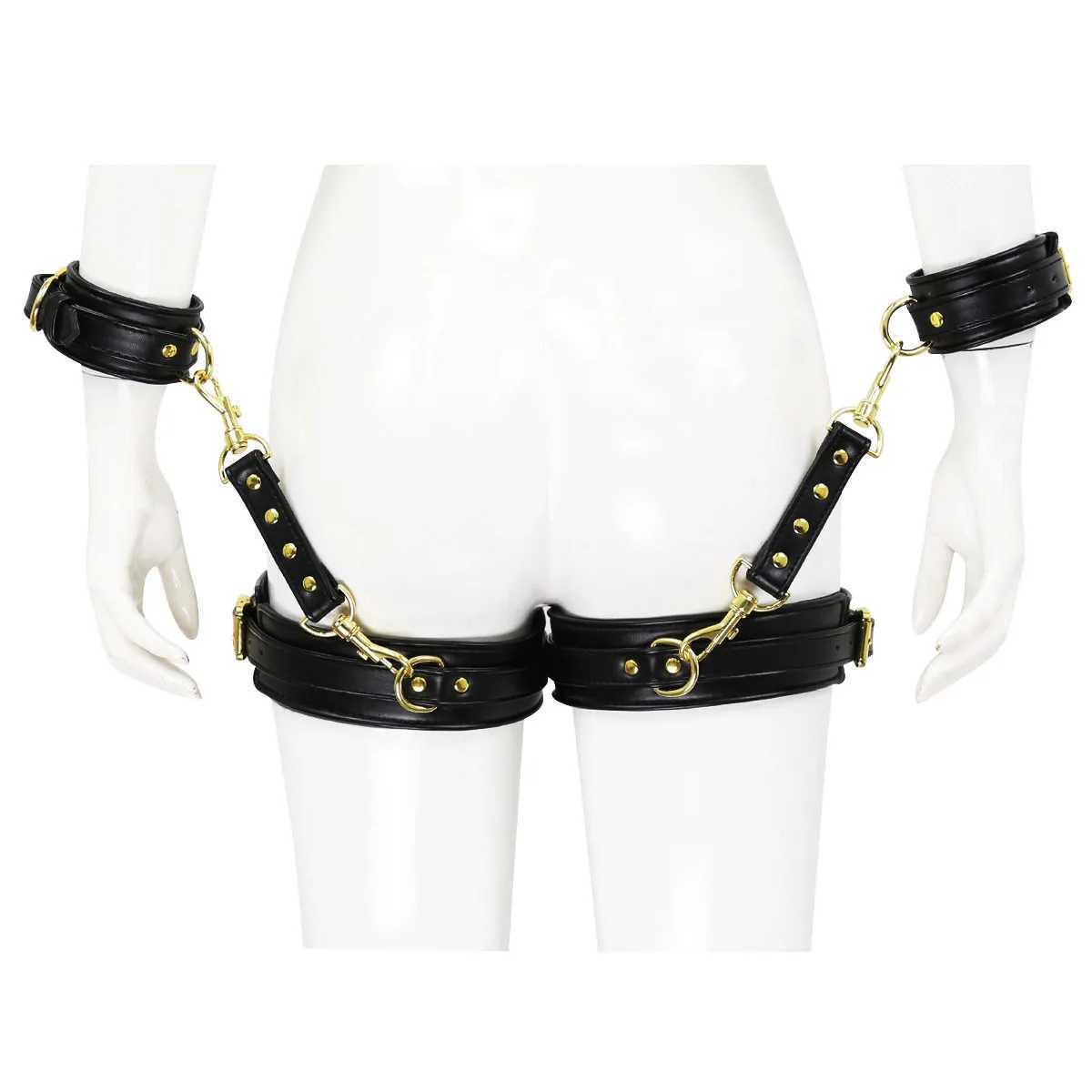 Puppy Play Bondage Restraint Set Thigh Cuffs to Handcuffs Wrist Leg Cuffs Kit Erotic Fetish Sex Toys Adult Games for Couples XJ250813