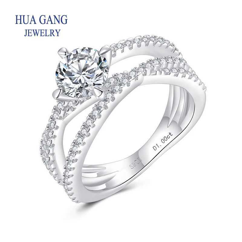 0.5/1ct Sterling Silver Wedding Rings for Women Moissanite Diamond Engagement Ring Anniversary Promise Rings for Her I Love You W250812