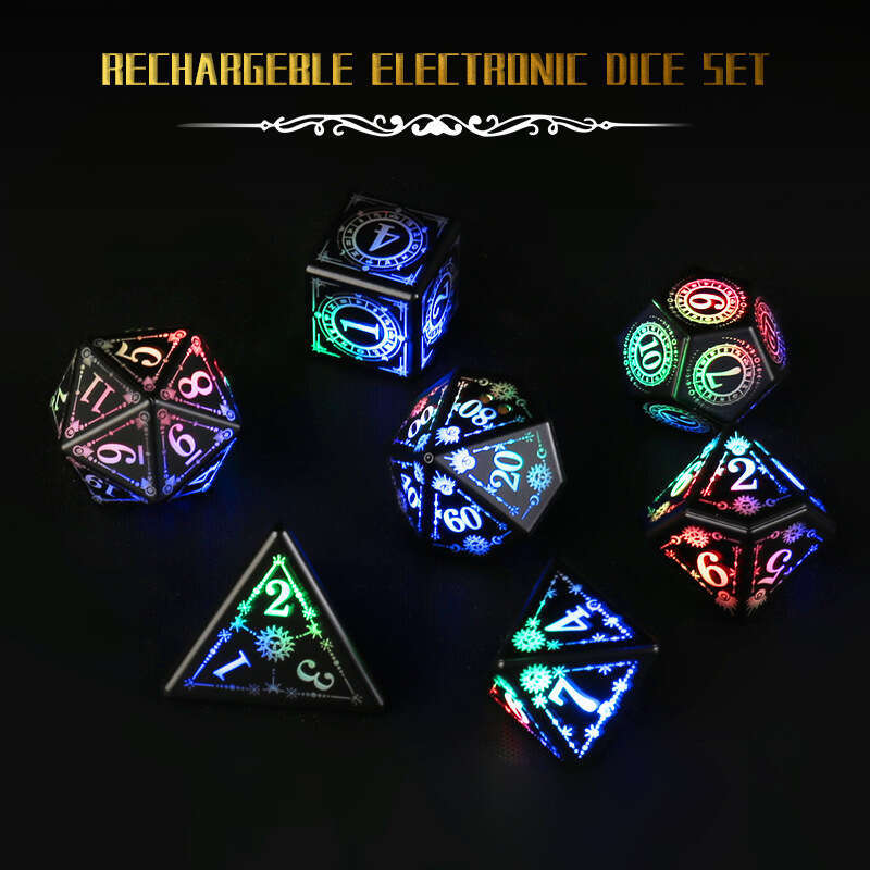 New Dungeons and Dragons Luminous LED Touch Charging DND Pattern Dice Set
