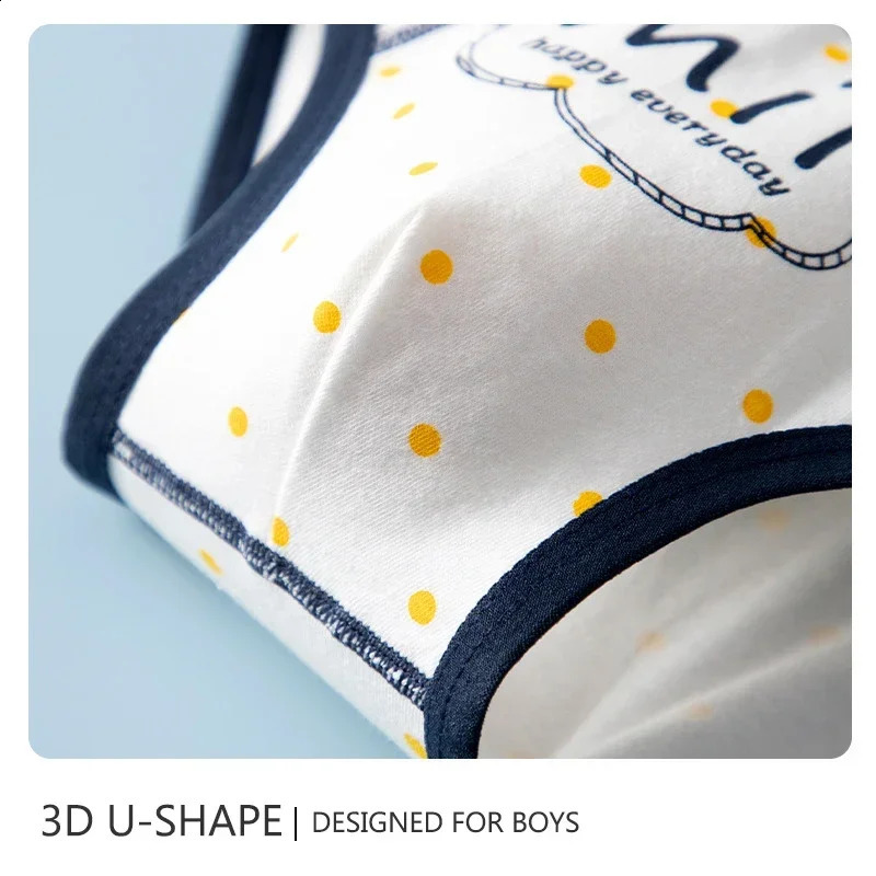 4PCS Cotton Children Boys Boxer Briefs Cartoon Print Kid Underwear Boy Panties Shorts Breathable Toddlers Underpants Age 38 250812