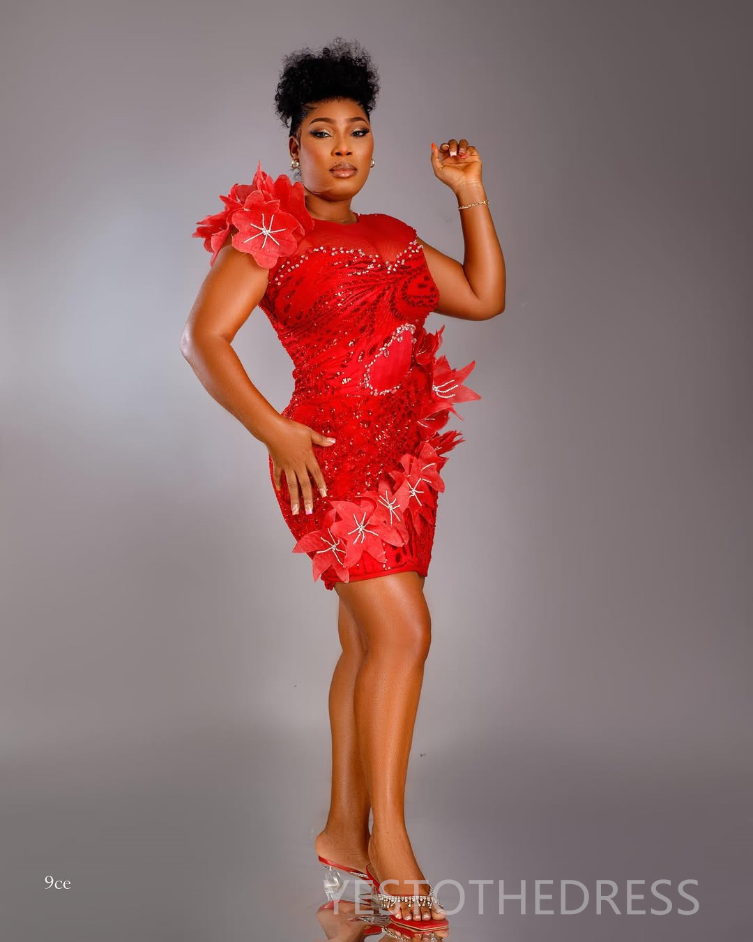 2025 Plus Size Red Cocktail Dresses For Women Short Mini Dress Flora Illusion Sheath Sheer Neck Beaded Lace Homecoming Dresses Mini Gown For Nigeria B