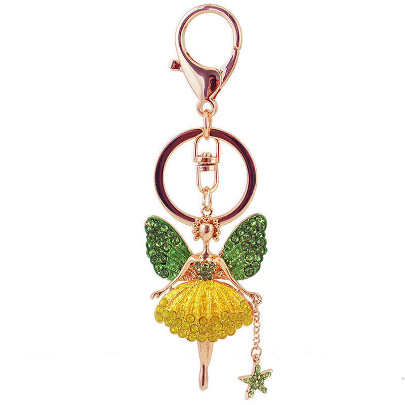 Cute Star Ornaments Angel Girl Butterfly Fairy Car Keychain Women's Bag Accessories Pendant Key Chain 1210
