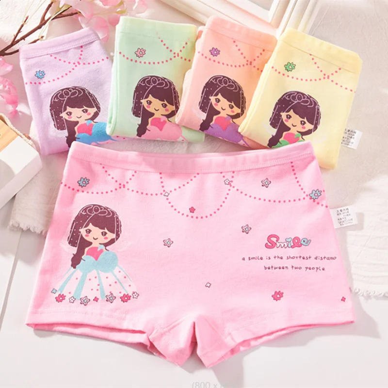 5Pcslot Baby Girls Cartoon Underpants Kids Underwear Cotton Panties Toddler Children 210years 250812