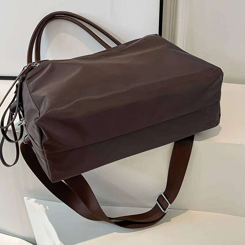 Vintage Nylon Women Large Capacity Waterproof Shoulder Bag Daily Commuting Handbag