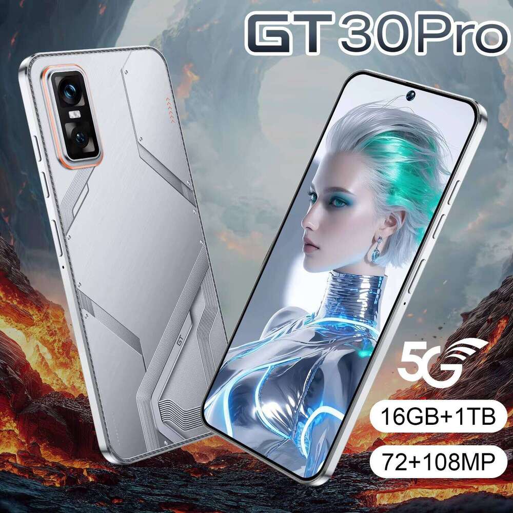 GT30 PRO 7.3inch 5g Smartphone 16gb + 1TB Android 14 High Quality Mobile Phone HD Screen 108MP Rear