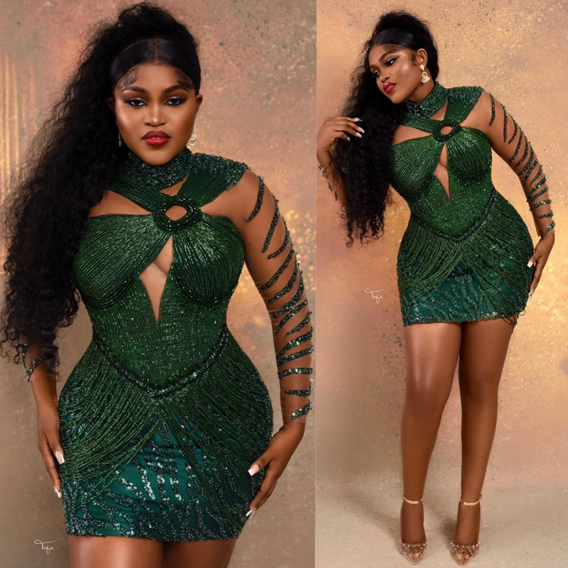 2025 Plus Size Deep Dark Cocktail Dresses For Women Short Mini Dress Illusion Sheath Beaded Lace Tassel Homecoming Dresses Mini Gown For Nigeria Black