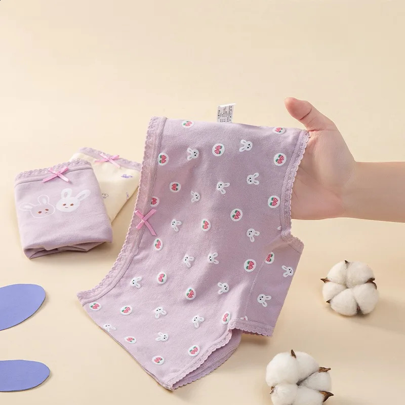 Girl Cotton Antibacterial Panties 3PCS Kid Cute Print Soft Comfort Briefs Baby Thin Breathable Underwear 3y Young Child Clothes 250812