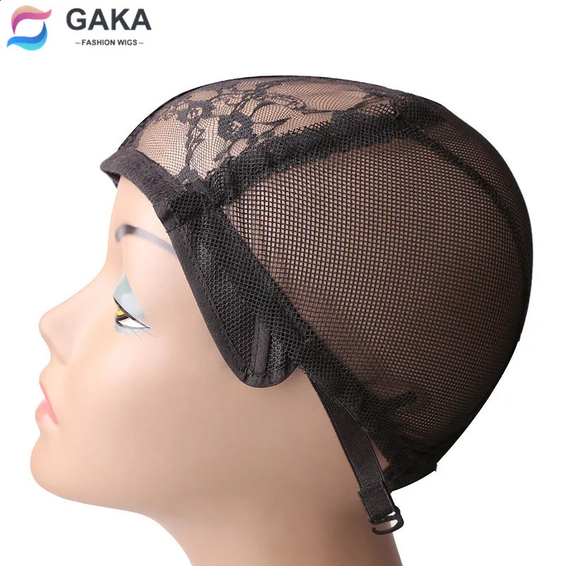 GAKA Black 10pcs Hairnet for Making Wigs with Adjustable Strap on the Back Weaving Cap Glueless Wig Caps Hair Net Factory Sale 250812