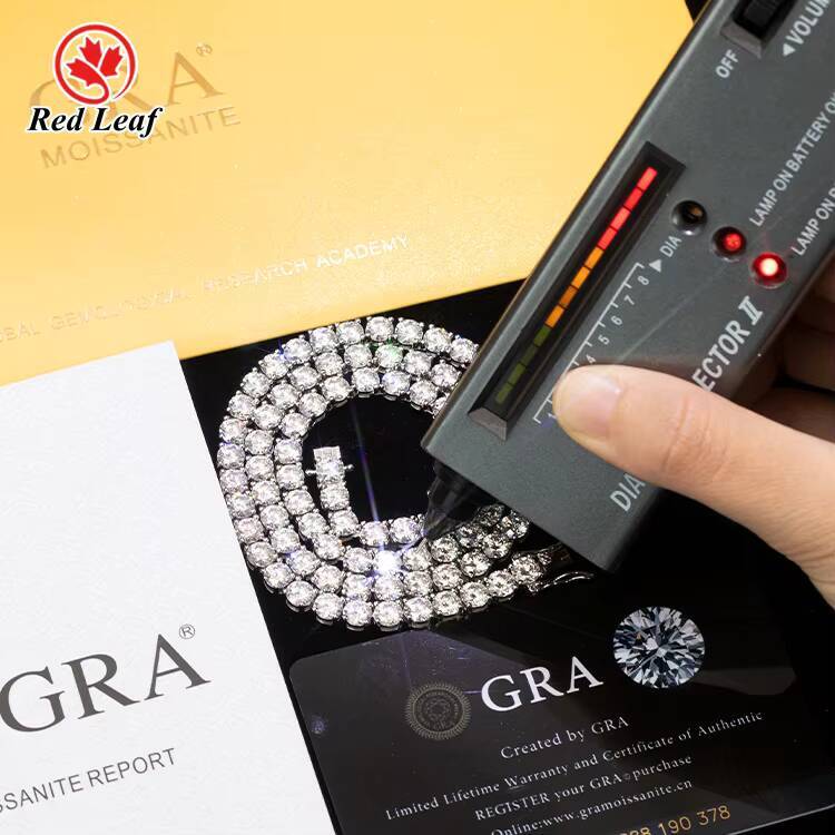 Redleaf Jewelry 2mm 3mm 4mm 5mm 6.5mm VVS Mossanite Tennis Bracelet Necklace 925 Silver Moissanite Tennis Chain