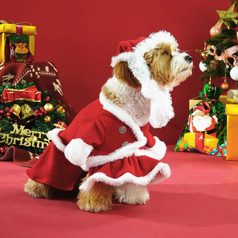 New Christmas Warm Plush Dog Jumpsuit Clothes for Small Medium Dogs Cats Overalls Puppy York Chihuahua Pet Supplies XJ250813