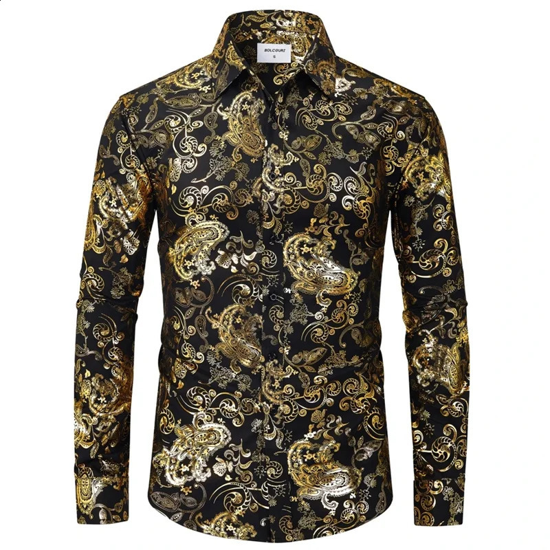 Baroque 3D Print Formal Wear Shirt Men Casual Button Shirts Comfortable Long Sleeve Male Multicolor Clothes Tops 250808