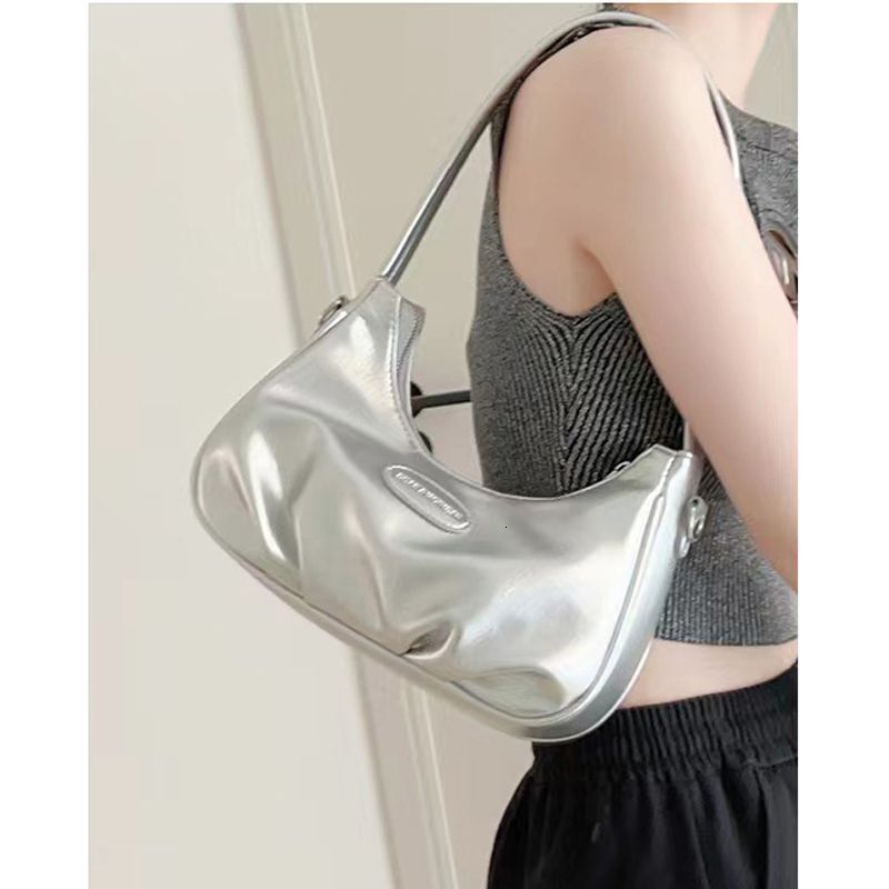 Designer Bag, Niche Texture Silver Women's Bag, 2025 Luxury Bag, New Fashion Handbag, Shoulder Crossbody Bag, Versatile Evening Bag