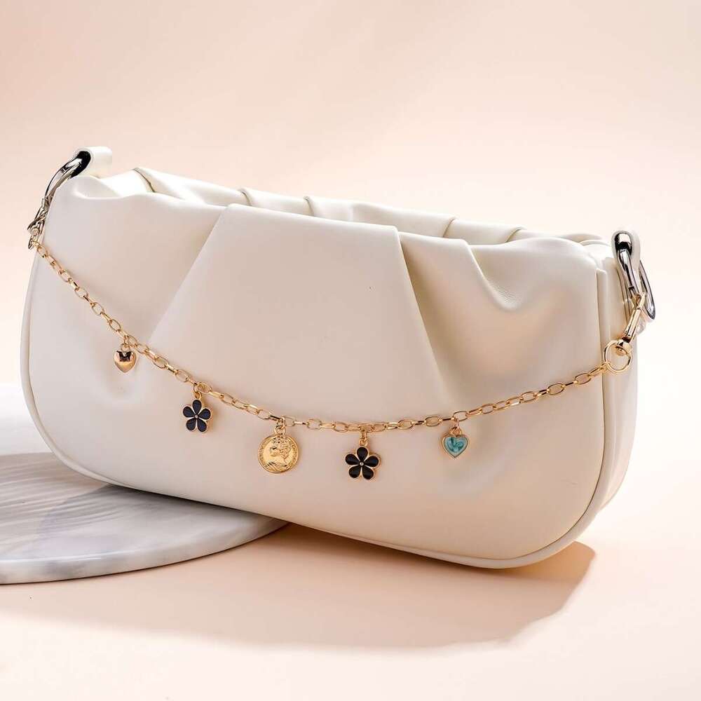 Hot Selling Metal Style Versatile Oil Drop Flower Pearl Wallet Crossbody Shoulder Bag Chain Pendant Accessory