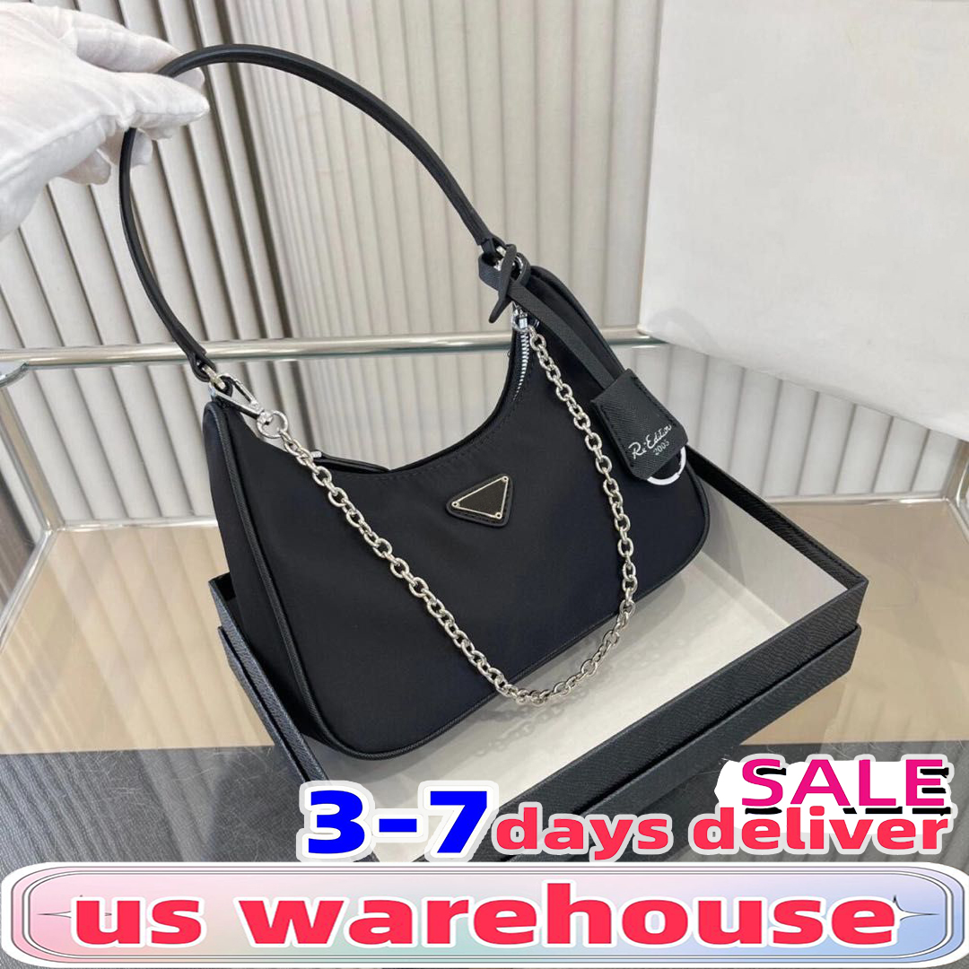 Designer Bag Shoulder Bag Wallet Luxury Bag Crossbody Luxury Black Nylon Chain Purse Classic Chain Tote High Quality Handbag Designer Shoulder Bag Evening Bags