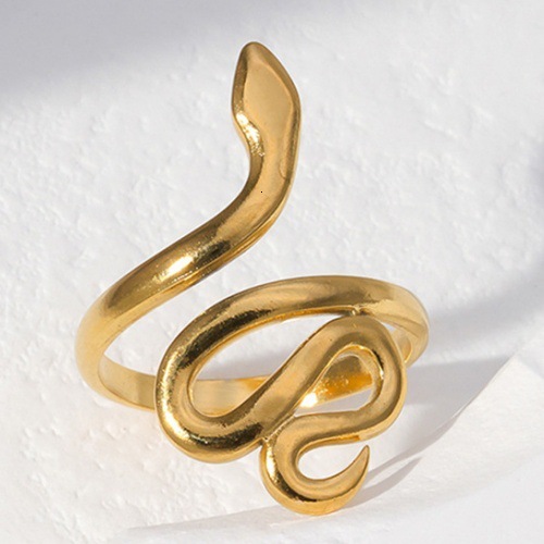 Free shipping designer jewelry Stainless Steel Open Snake Ring for Women Dark Gothic Style Anti-Fade Hot-Selling Niche Design High-End