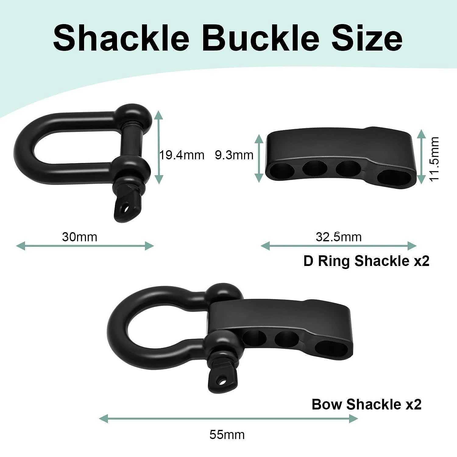 4Pcs Paracord Bracelet Buckle Adjustable Metal Bow Anchor Clasp D Shackle Clip Side Release For Survival Bracelet Accessories W250813