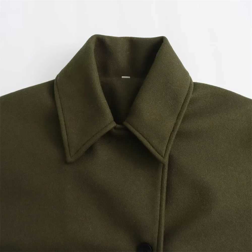 2024ZAR * Spring/Summer Hot Selling New Womens Street Style Retro Wool Blended Single-breasted Short Coat Coat Z250813