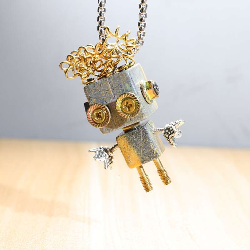 Cartoon Robot Fashion Personality Necklace Cute Niche Versatile Pendant 10142-10151